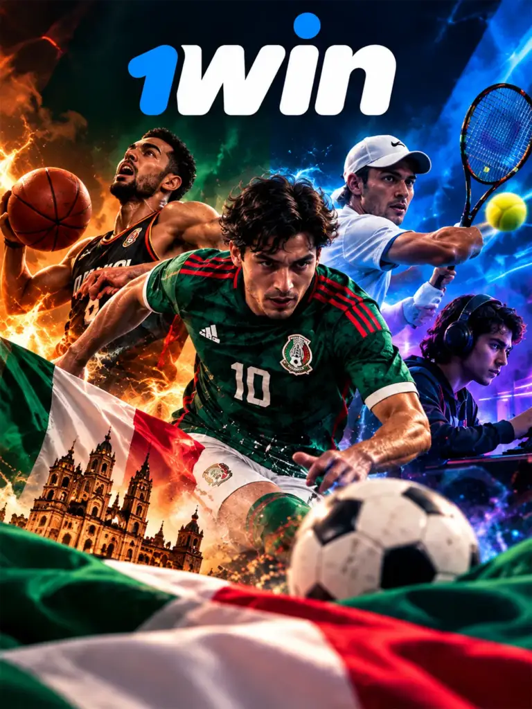 Ilustración de deportes de 1win para México