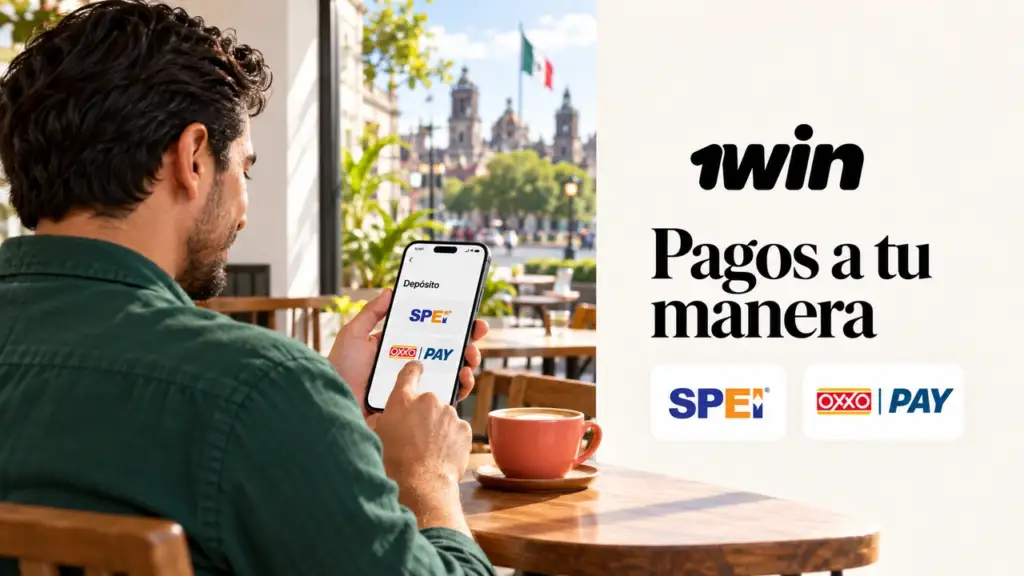 Ilustración de pagos de 1win para México